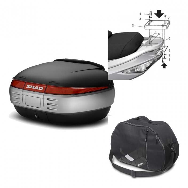 SHAD Baul trasero + herraje montaje bolsa interna SH50 SH 50 KIT-179043
