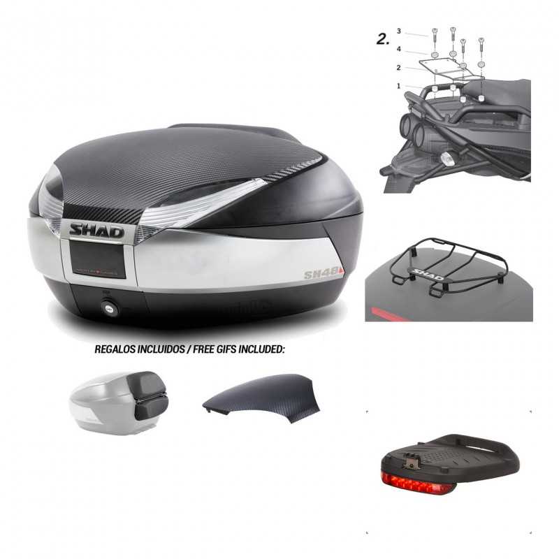Rear trunk + mounting hardware + accessories  SH48