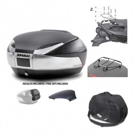 SHAD Baul trasero + herraje montaje accesorios SH48 KIT-179879