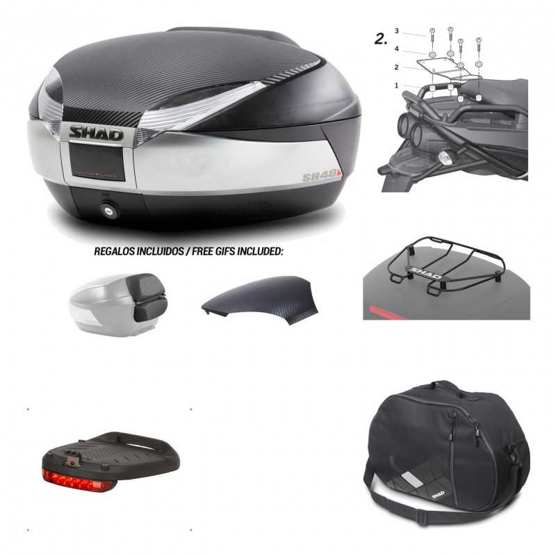 SHAD Baul trasero + herraje montaje accesorios SH48 KIT-179880
