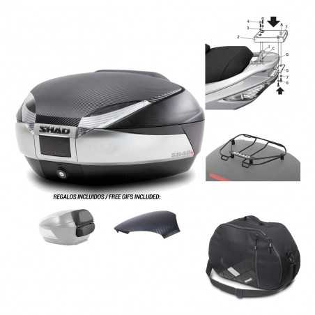 SHAD Baul trasero + herraje montaje accesorios SH48 KIT-180036