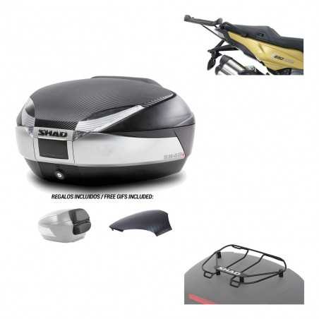 SHAD Baul trasero + herraje montaje parrilla portabultos superior SH48 KIT-180320