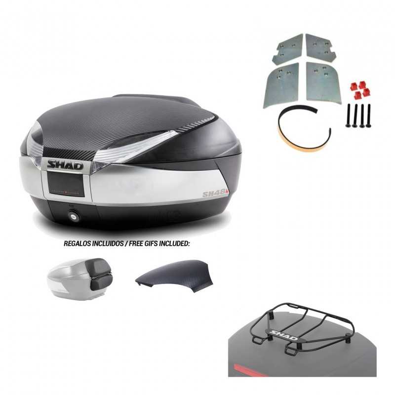 SHAD Baul trasero + herraje montaje parrilla portabultos superior SH48 KIT-180370