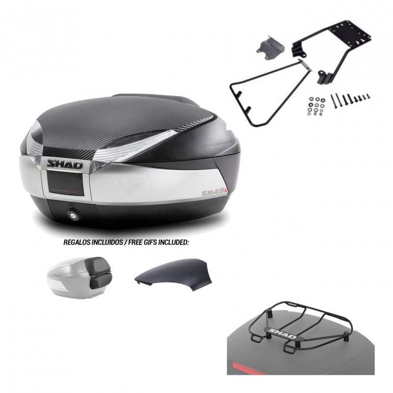 SHAD Baul trasero + herraje montaje parrilla portabultos superior SH48 KIT-180275