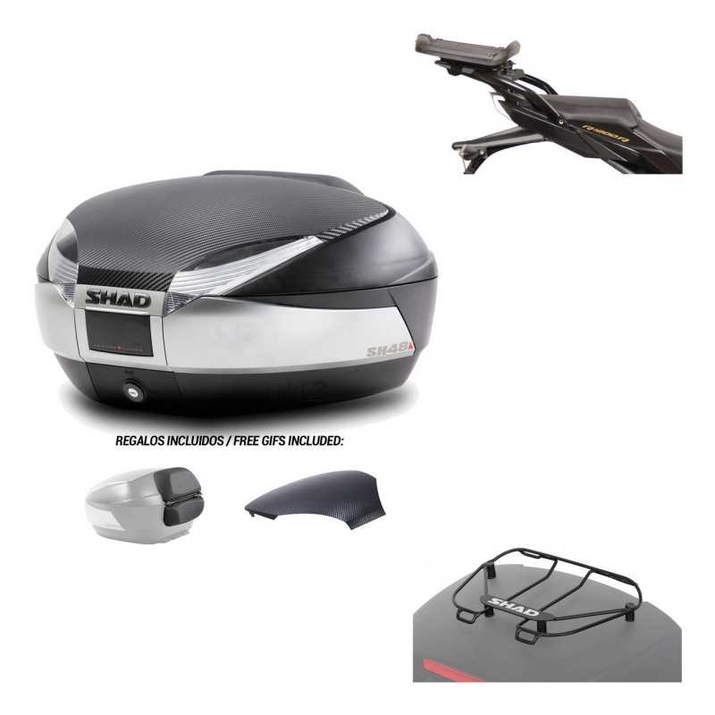 SHAD Baul trasero + herraje montaje parrilla portabultos superior SH48 KIT-180480