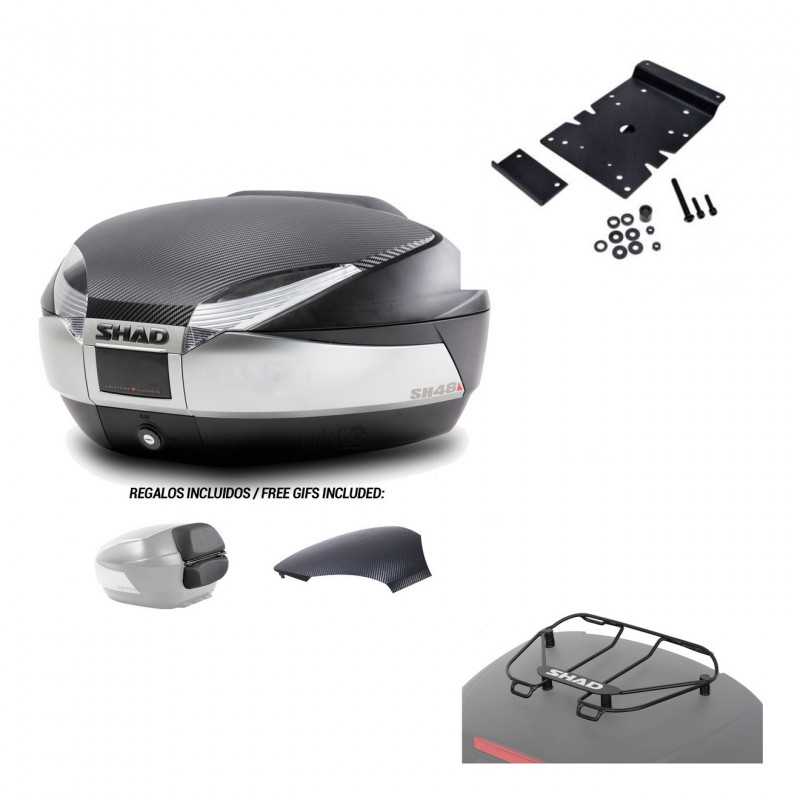SHAD Baul trasero + herraje montaje parrilla portabultos superior SH48 KIT-180380