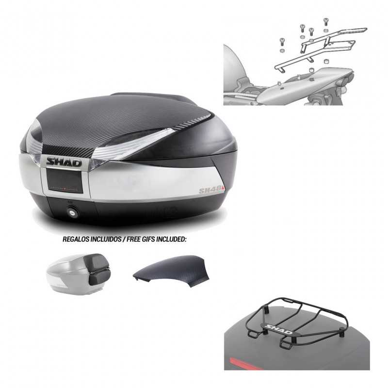 SHAD Baul trasero + herraje montaje parrilla portabultos superior SH48 KIT-180385