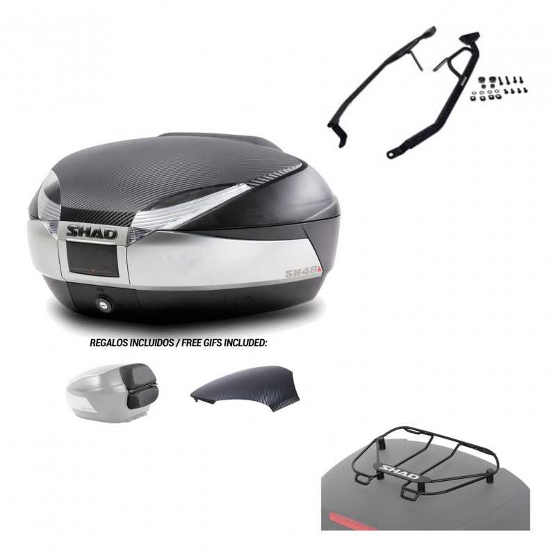 SHAD Baul trasero + herraje montaje parrilla portabultos superior SH48 KIT-180290