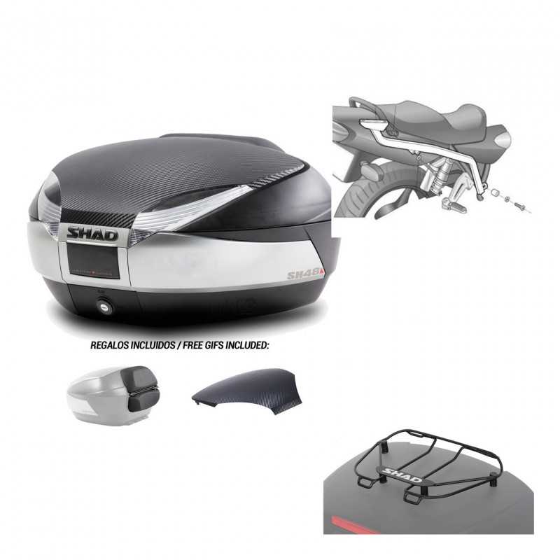 SHAD Baul trasero + herraje montaje parrilla portabultos superior SH48 KIT-180440