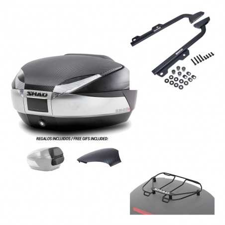 SHAD Baul trasero + herraje montaje parrilla portabultos superior SH48 KIT-180540