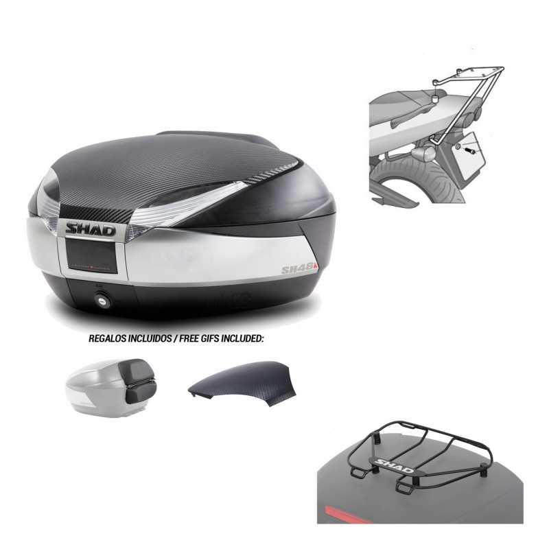 SHAD Baul trasero + herraje montaje parrilla portabultos superior SH48 KIT-180198