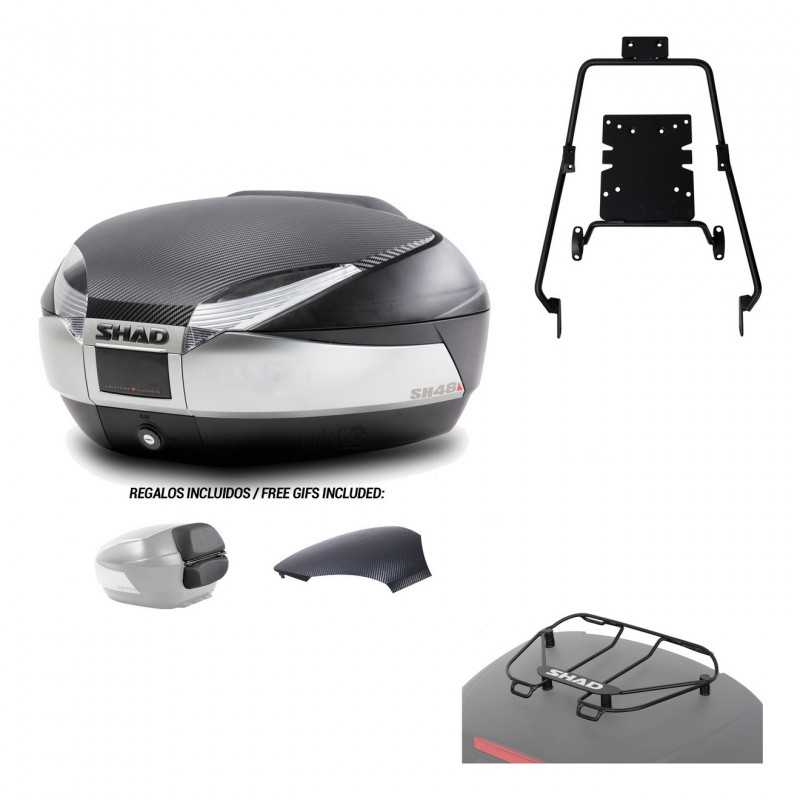 SHAD Baul trasero + herraje montaje parrilla portabultos superior SH48 KIT-180400