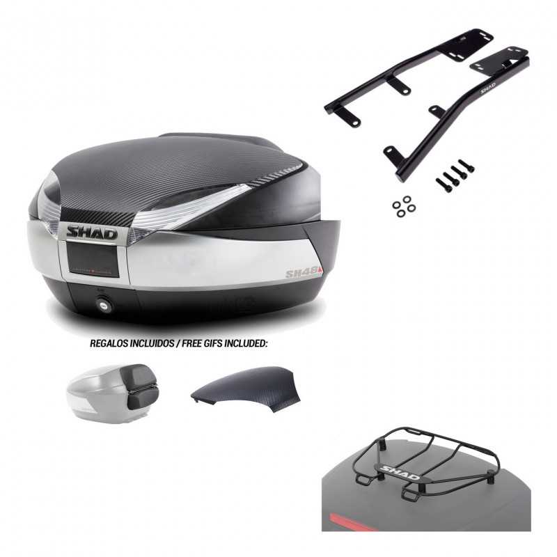 SHAD Baul trasero + herraje montaje parrilla portabultos superior SH48 KIT-180455