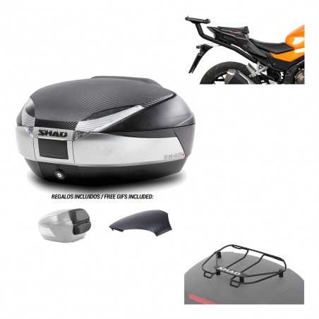 SHAD Baul trasero + herraje montaje parrilla portabultos superior SH48 KIT-180555