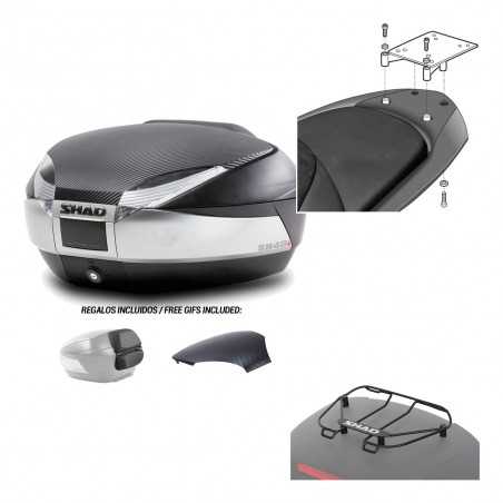 SHAD Baul trasero + herraje montaje parrilla portabultos superior SH48 KIT-180405