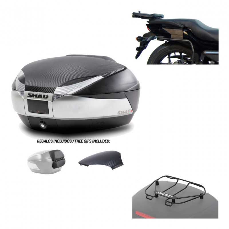 SHAD Baul trasero + herraje montaje parrilla portabultos superior SH48 KIT-180505