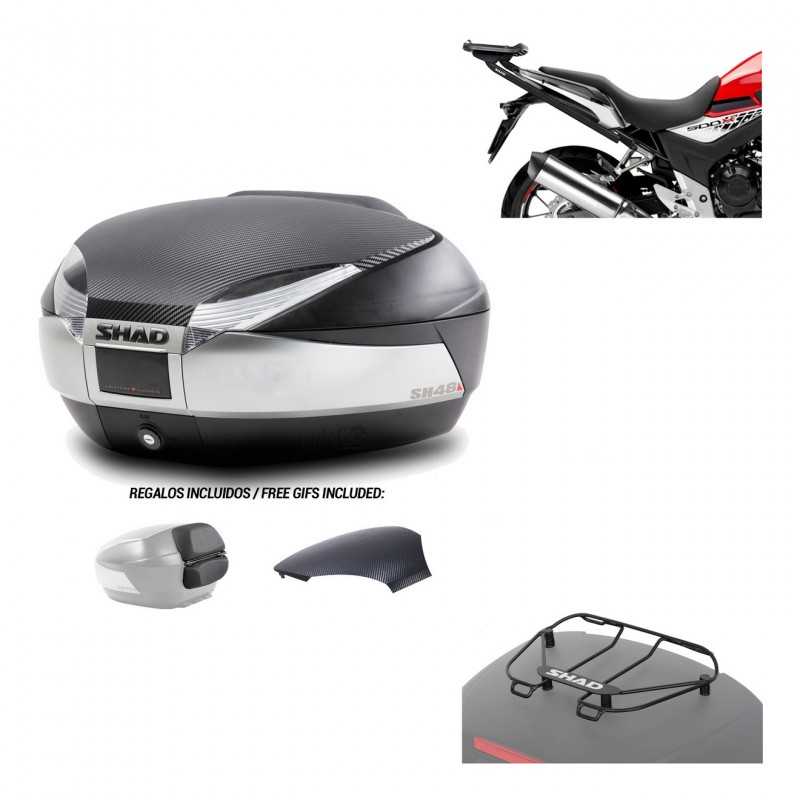 SHAD Baul trasero + herraje montaje parrilla portabultos superior SH48 KIT-180560