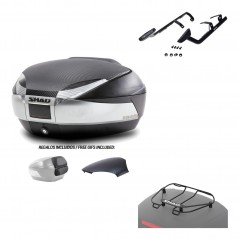 SHAD Baul trasero + herraje montaje parrilla portabultos superior SH48 KIT-180510