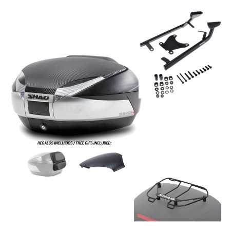 SHAD Baul trasero + herraje montaje parrilla portabultos superior SH48 KIT-180265
