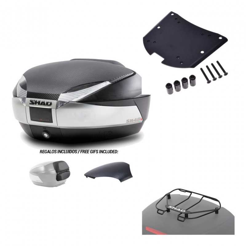 SHAD Baul trasero + herraje montaje parrilla portabultos superior SH48 KIT-180315