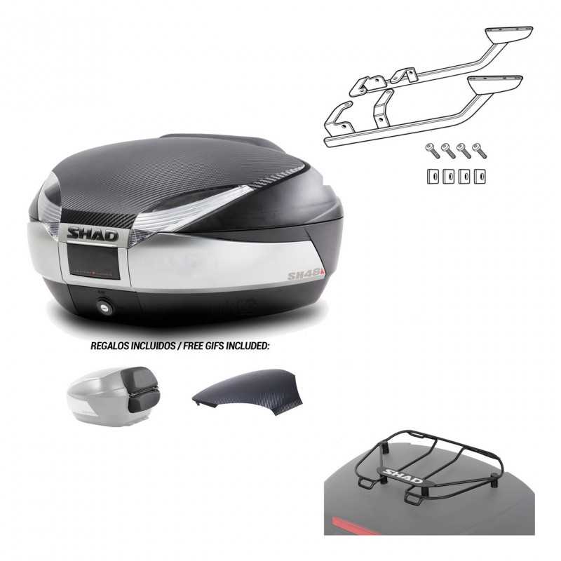 SHAD Baul trasero + herraje montaje parrilla portabultos superior SH48 KIT-180565