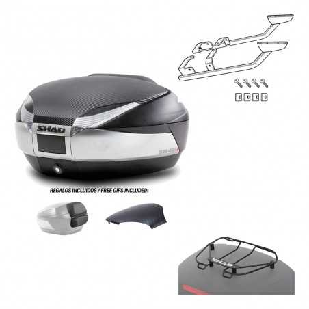 SHAD Baul trasero + herraje montaje parrilla portabultos superior SH48 KIT-180565
