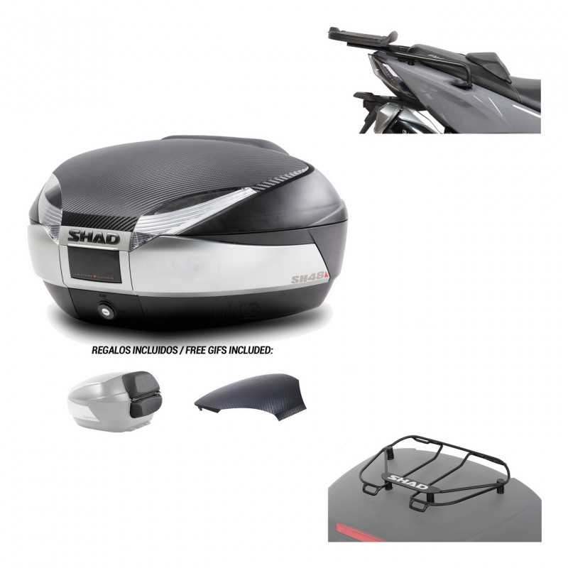 SHAD Baul trasero + herraje montaje parrilla portabultos superior SH48 KIT-180614