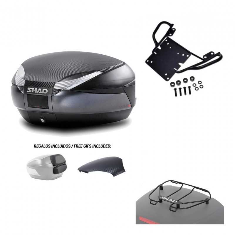 SHAD Baul trasero + herraje montaje parrilla portabultos superior SH48 KIT-181020