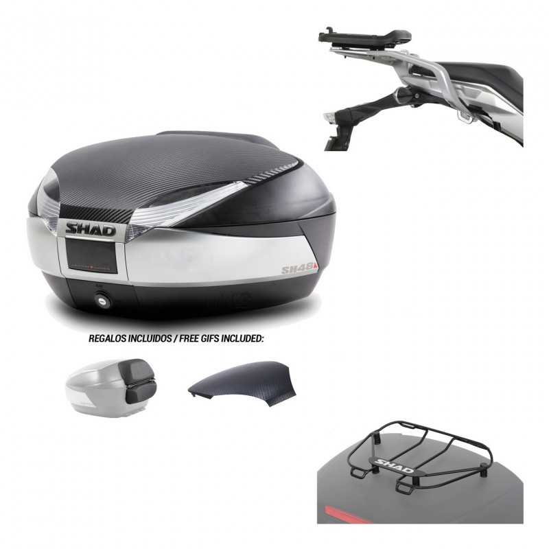SHAD Baul trasero + herraje montaje parrilla portabultos superior SH48 KIT-180682