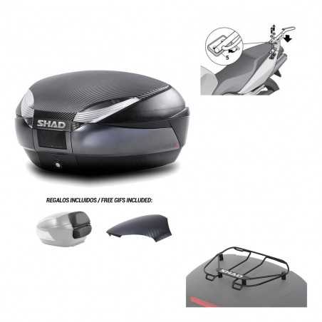 SHAD Baul trasero + herraje montaje parrilla portabultos superior SH48 KIT-181097