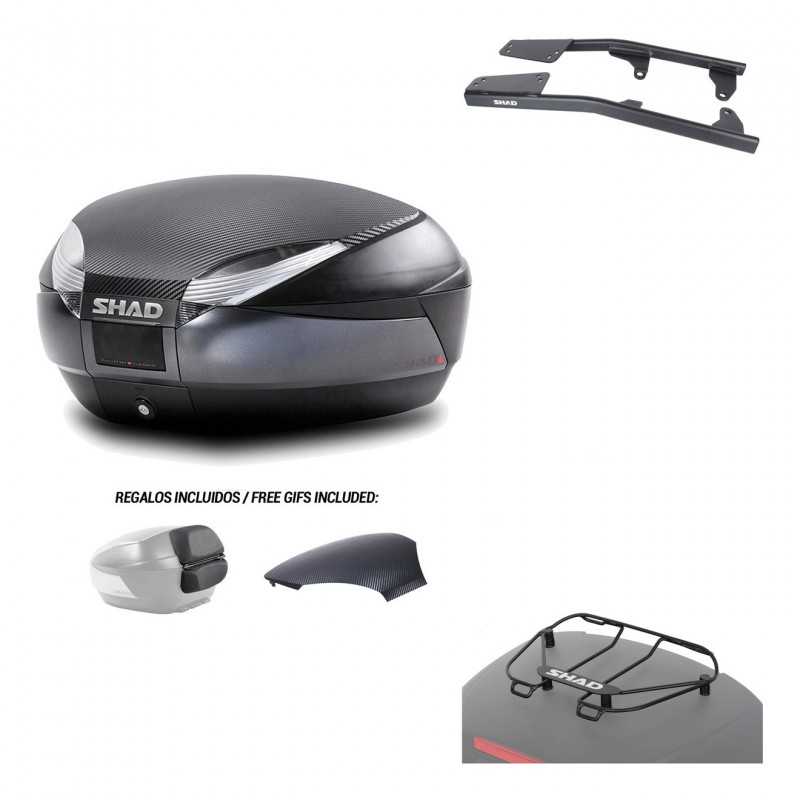 SHAD Baul trasero + herraje montaje parrilla portabultos superior SH48 KIT-181045