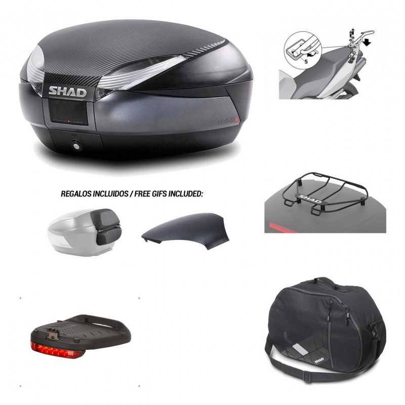 SHAD Baul trasero + herraje montaje accesorios SH48 KIT-181100