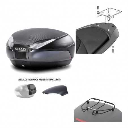 SHAD Baul trasero + herraje montaje parrilla portabultos superior SH48 KIT-181374