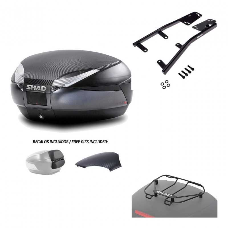 SHAD Baul trasero + herraje montaje parrilla portabultos superior SH48 KIT-181424
