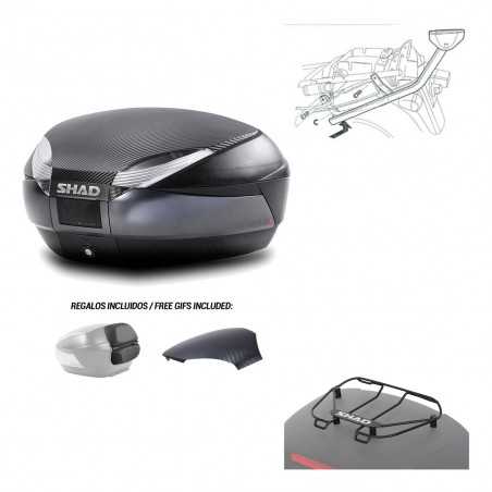 SHAD Baul trasero + herraje montaje parrilla portabultos superior SH48 KIT-181229