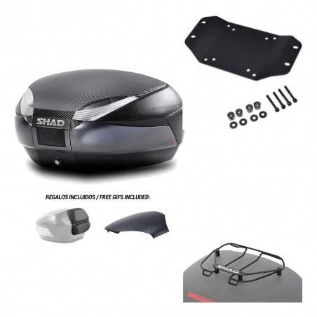 SHAD Baul trasero + herraje montaje parrilla portabultos superior SH48 KIT-181127
