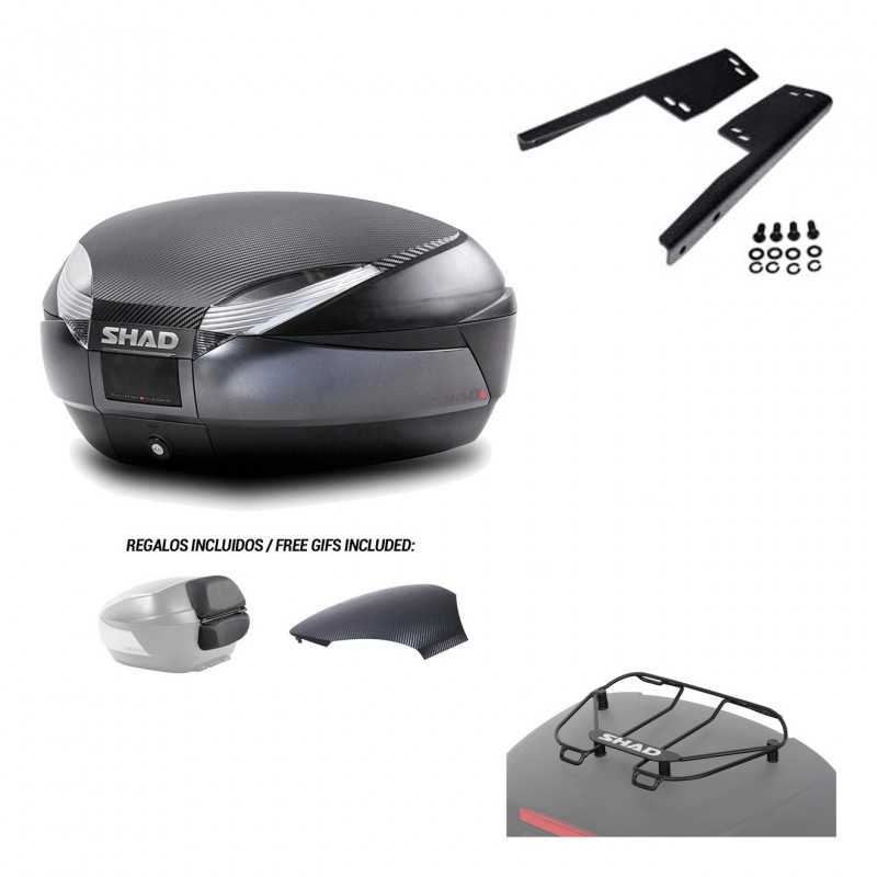 SHAD Baul trasero + herraje montaje parrilla portabultos superior SH48 KIT-181484