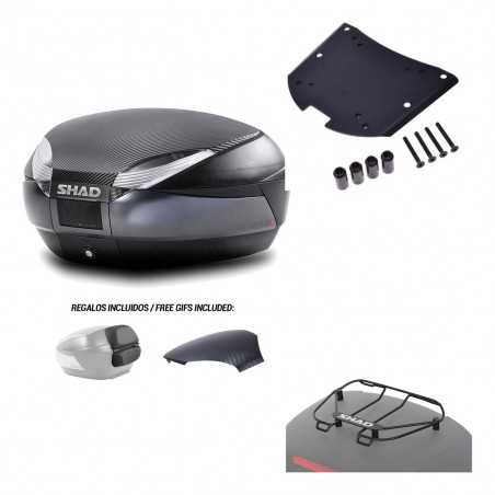 SHAD Baul trasero + herraje montaje parrilla portabultos superior SH48 KIT-181284