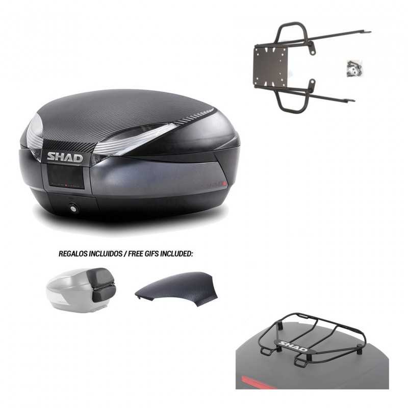 SHAD Baul trasero + herraje montaje parrilla portabultos superior SH48 KIT-181239