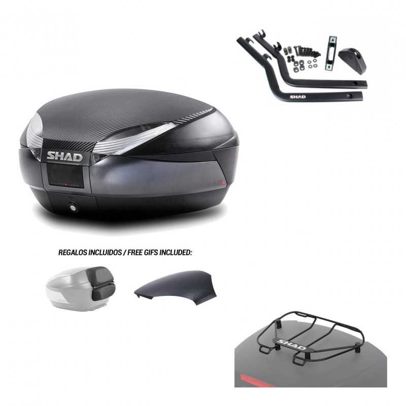 SHAD Baul trasero + herraje montaje parrilla portabultos superior SH48 KIT-181187
