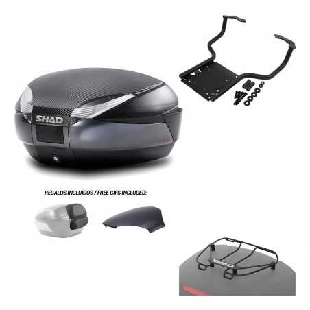 SHAD Baul trasero + herraje montaje parrilla portabultos superior SH48 KIT-181544
