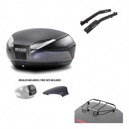 SHAD Baul trasero + herraje montaje parrilla portabultos superior SH48 KIT-181344