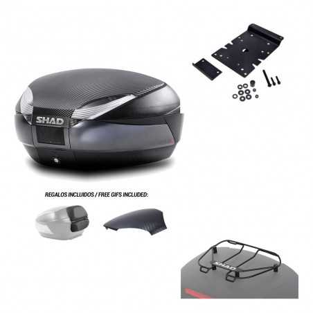 SHAD Baul trasero + herraje montaje parrilla portabultos superior SH48 KIT-181349