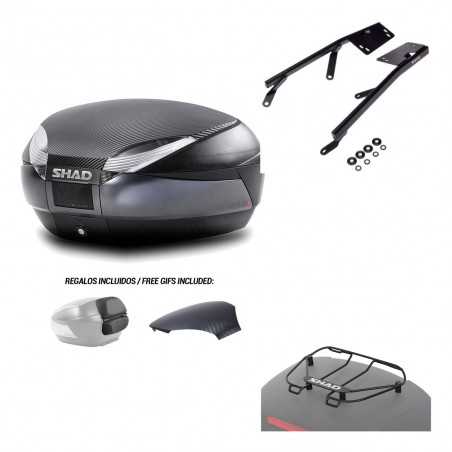 SHAD Baul trasero + herraje montaje parrilla portabultos superior SH48 KIT-181142