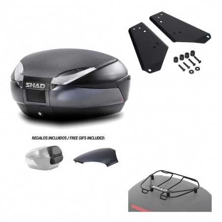 SHAD Baul trasero + herraje montaje parrilla portabultos superior SH48 KIT-181304