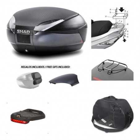 SHAD Baul trasero + herraje montaje accesorios SH48 KIT-181155