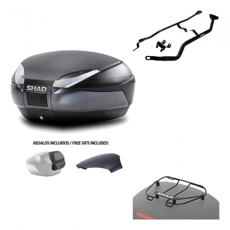 SHAD Baul trasero + herraje montaje parrilla portabultos superior SH48 KIT-181157