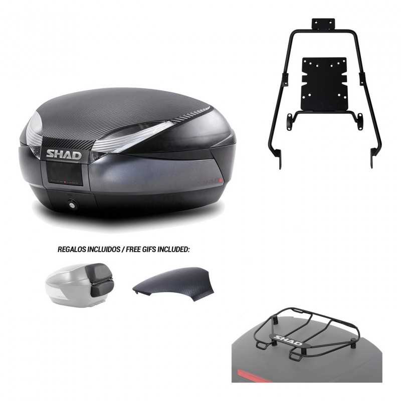 SHAD Baul trasero + herraje montaje parrilla portabultos superior SH48 KIT-181369