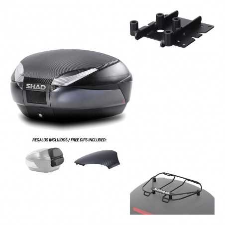 SHAD Baul trasero + herraje montaje parrilla portabultos superior SH48 KIT-181214