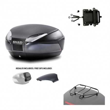 SHAD Baul trasero + herraje montaje parrilla portabultos superior SH48 KIT-181219